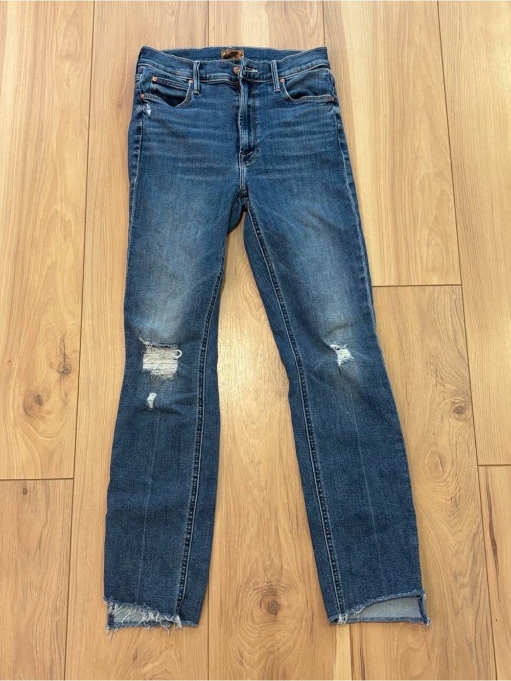 MOTHER the mid rise dazzler ankle step fray Jeans